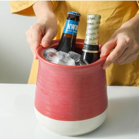 Lg - Ceramic Kitchen Utensil Holder - Farmhouse Cooking Utensil Holder Crock - Picture 4 of 10